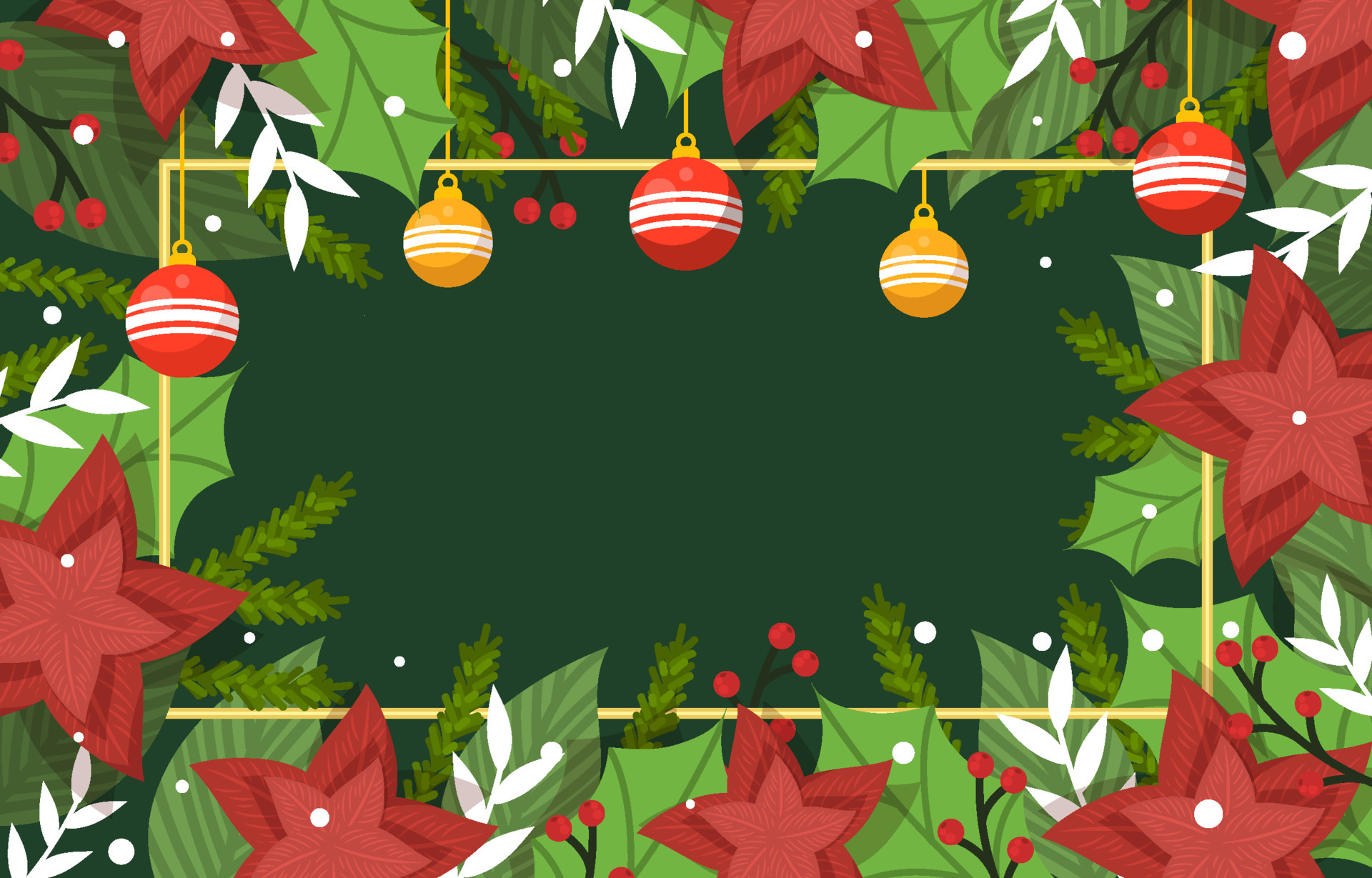 Flat Christmas Floral Wreath Background 4119466 Vector Art at Vecteezy