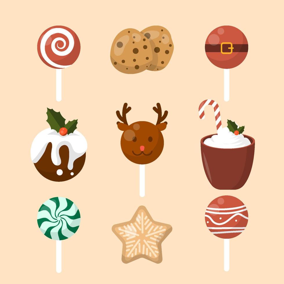 Christmas Food Icon Collection vector