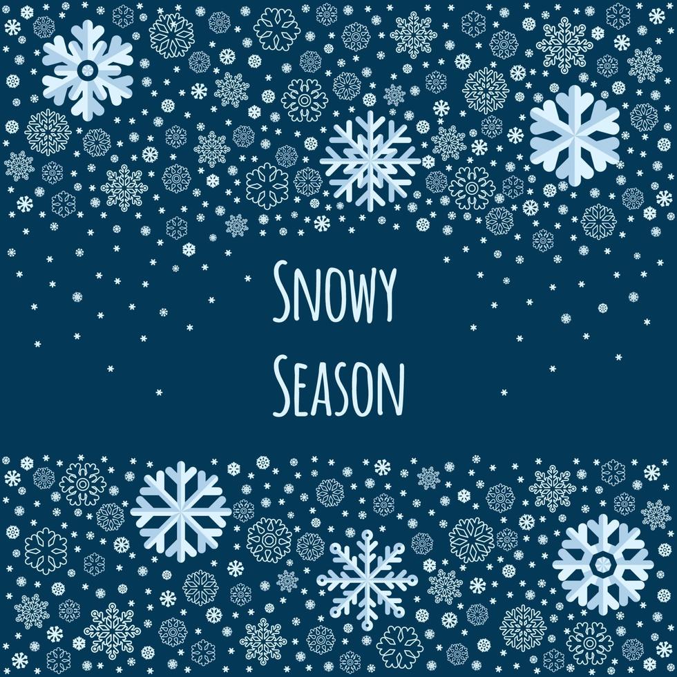 Snowflake Frame. Merry Christmas Greeting Card. Winter theme template for greeting cards design and decoration vector