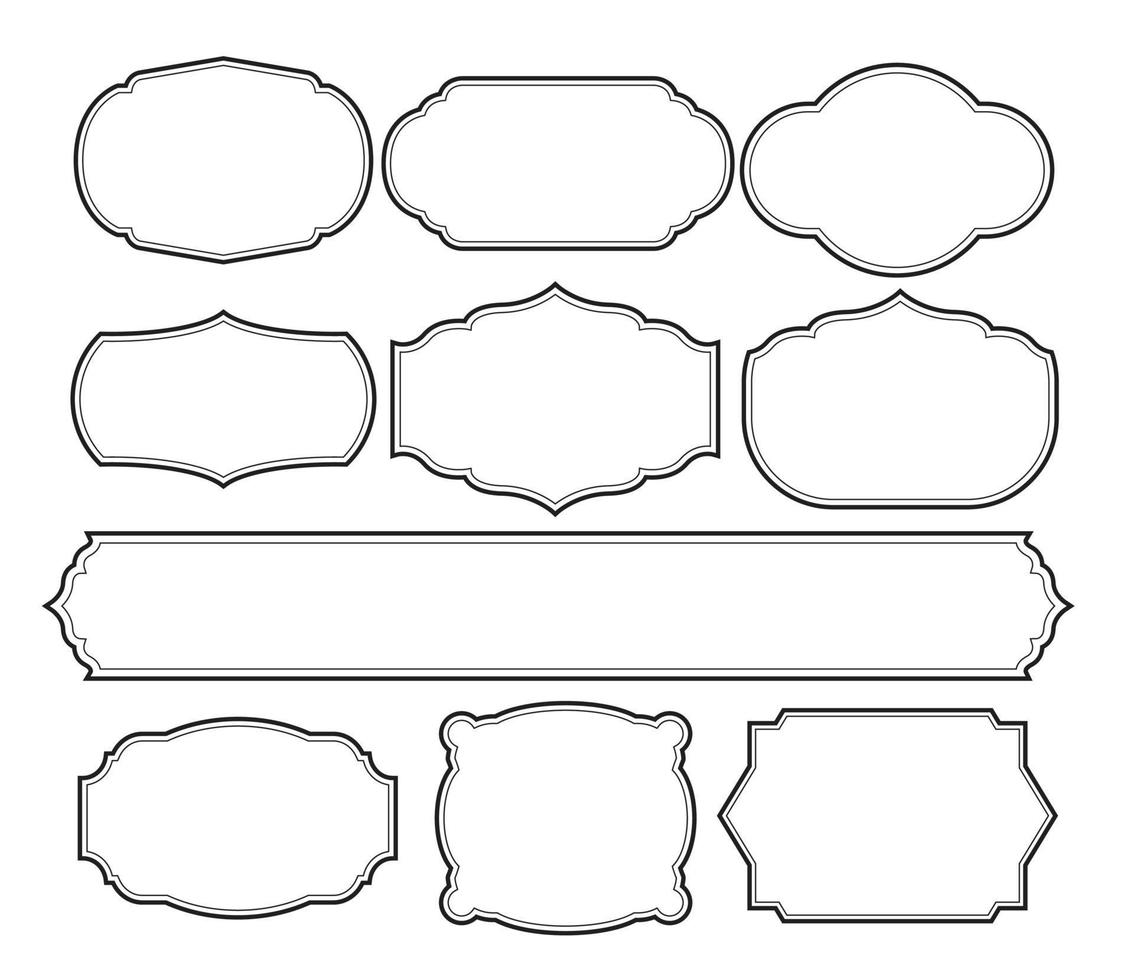 Set of frames border design vintage vector