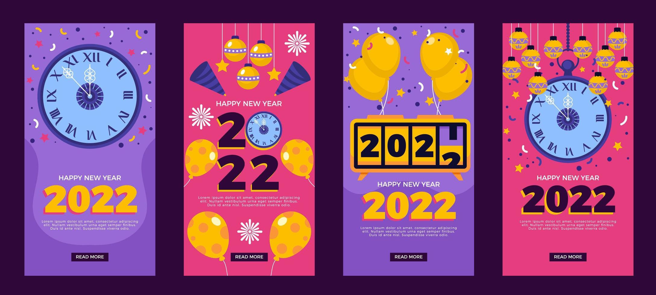 New Year Party Countdown Social Media Story vector
