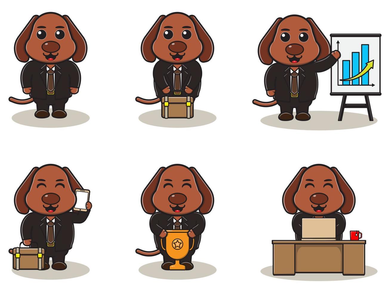 Vector illustration of Cute Dog Businessman