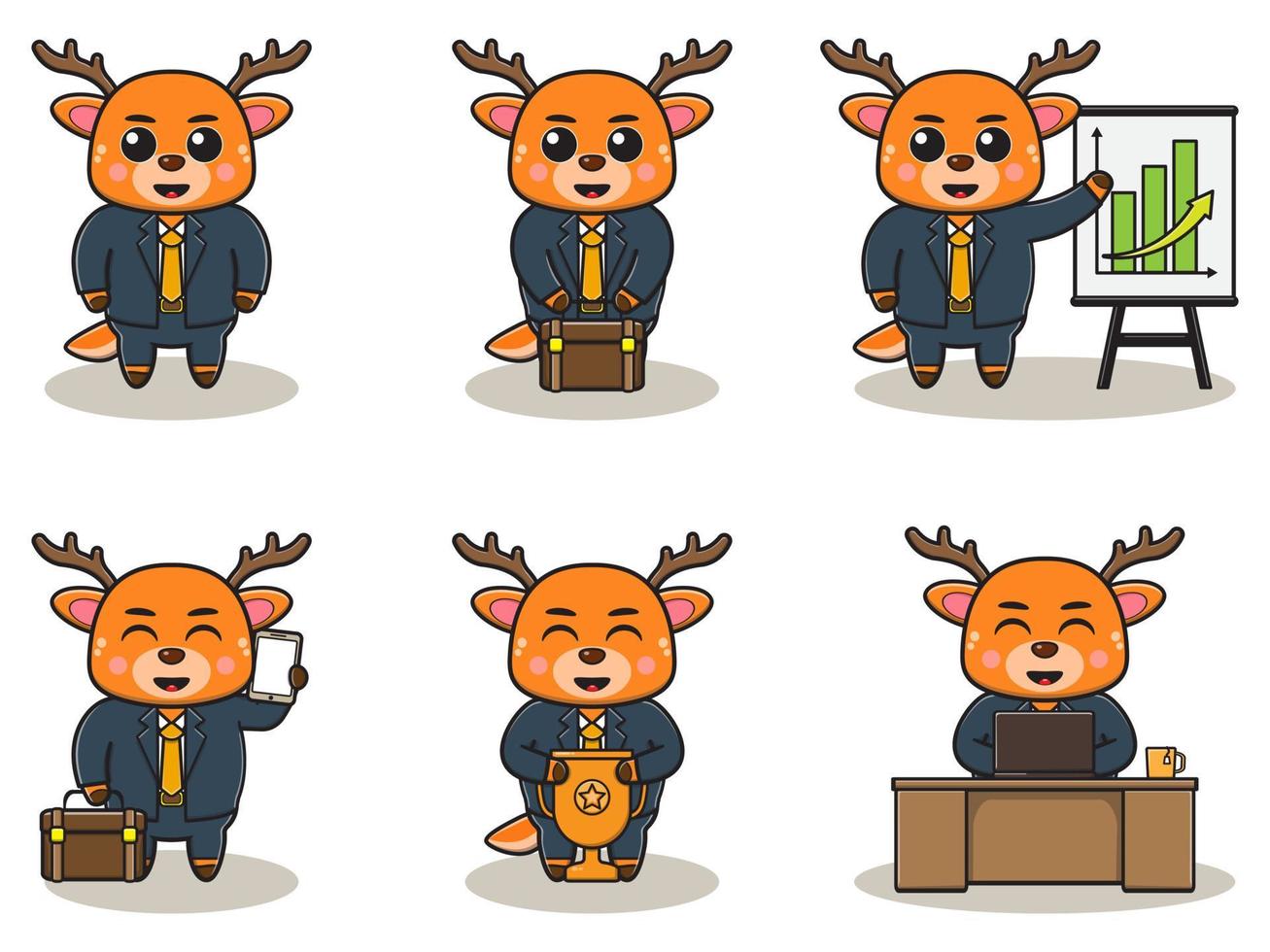 Vector illustration of Cute Deer Businessman