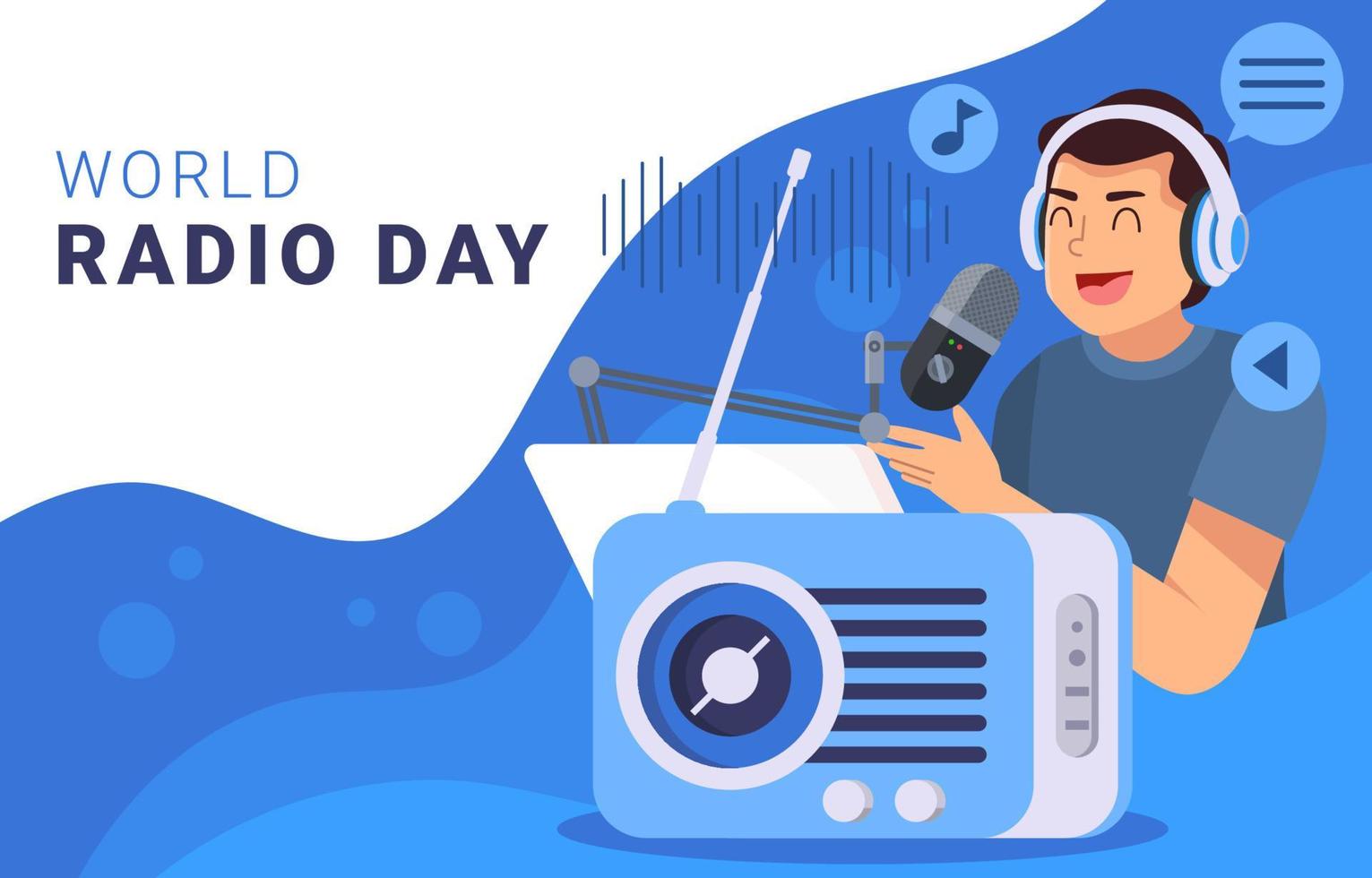 concepto de fondo del día mundial de la radio vector