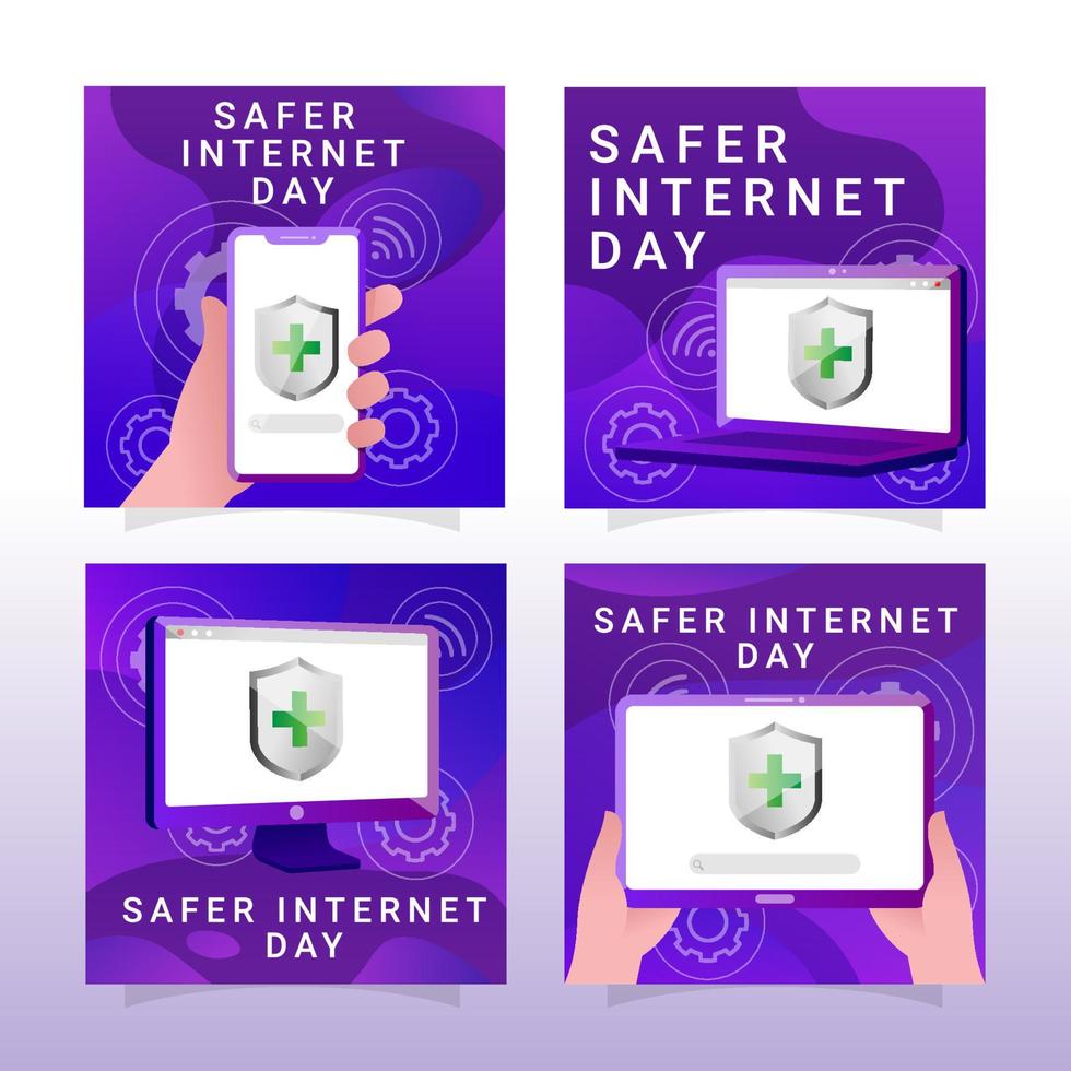 Safe Internet Day Social Media Concept vector