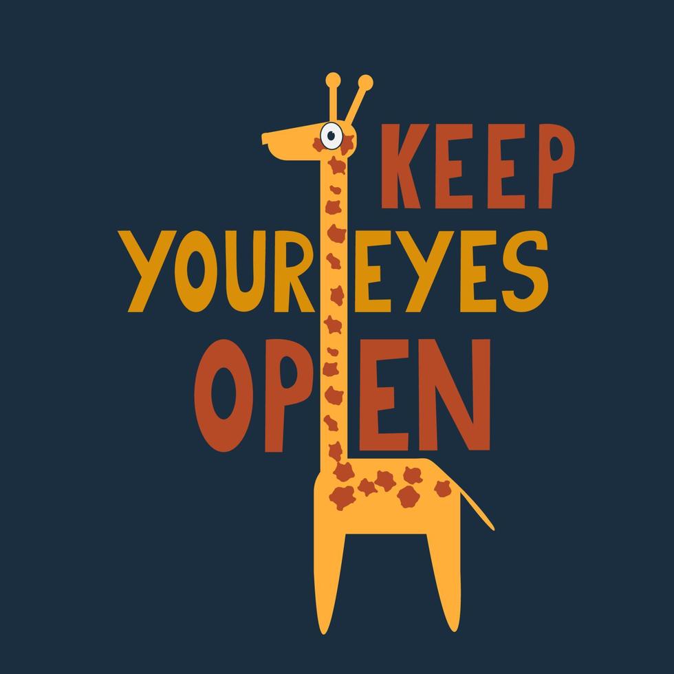 Funny quote with a giraffe for t shirt design vector