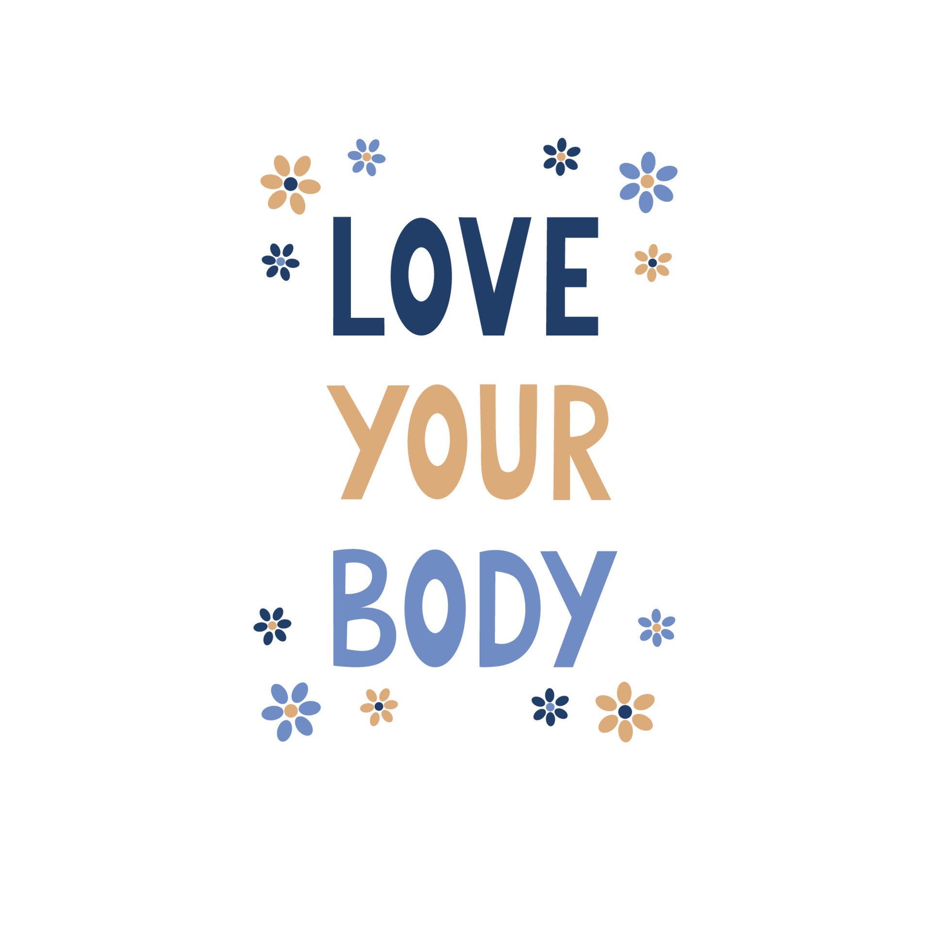 Premium Vector  Love your body lettering phrase positive quote