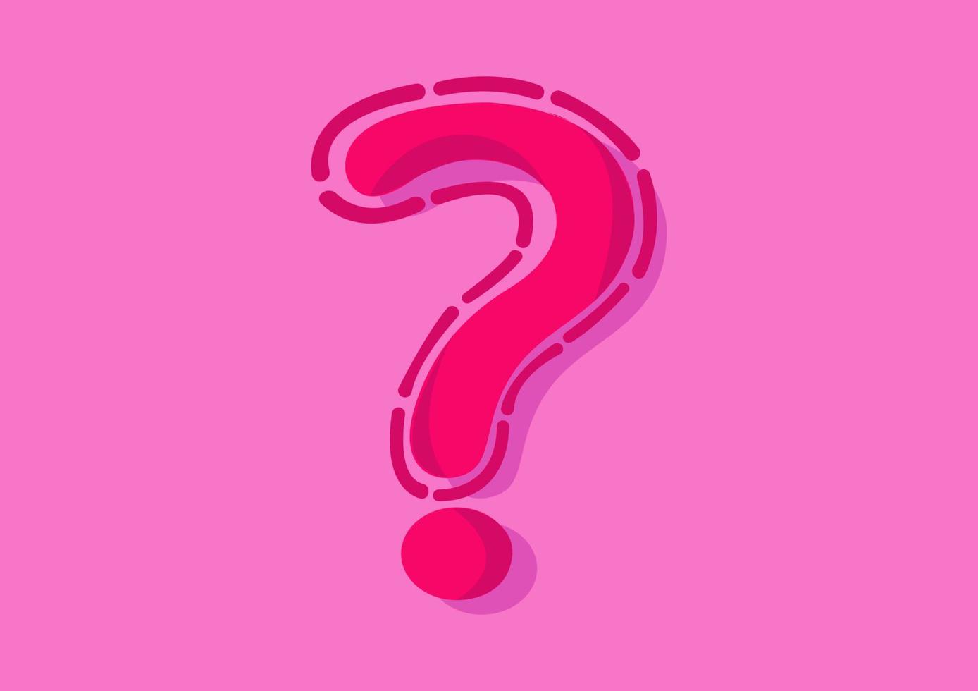 question mark design with a beautiful blend of pink and dark pink vector