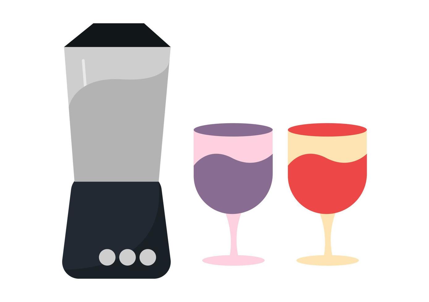 illustration of a blender and two glasses vector
