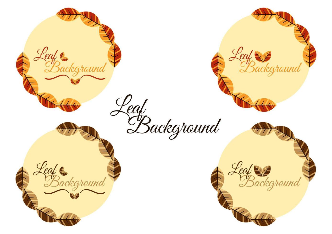 leaf background with 2 different types of designs and colors vector