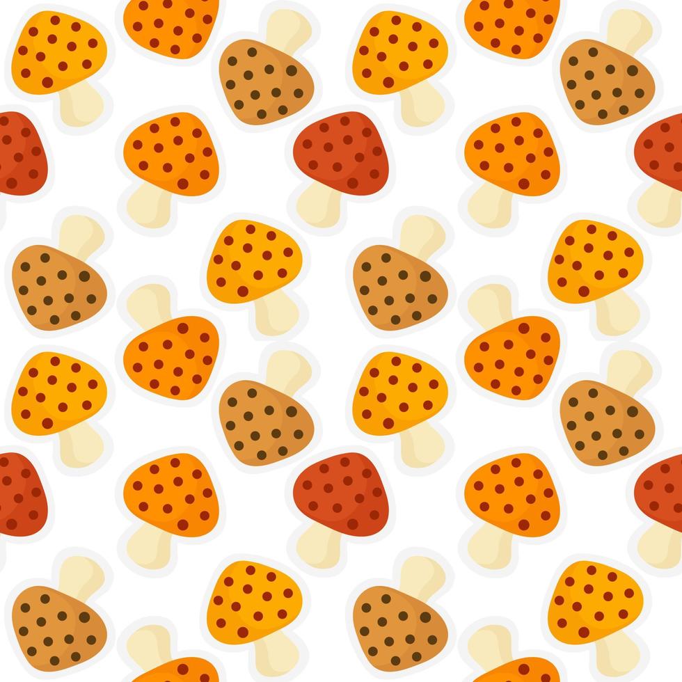 Mushroom seamless pattern vector