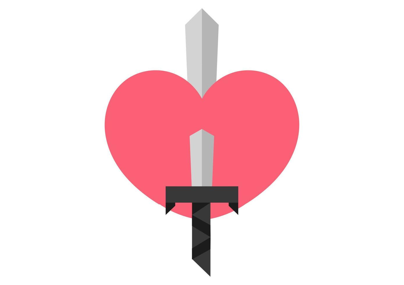 ilustración de corazón y espada 2 vector