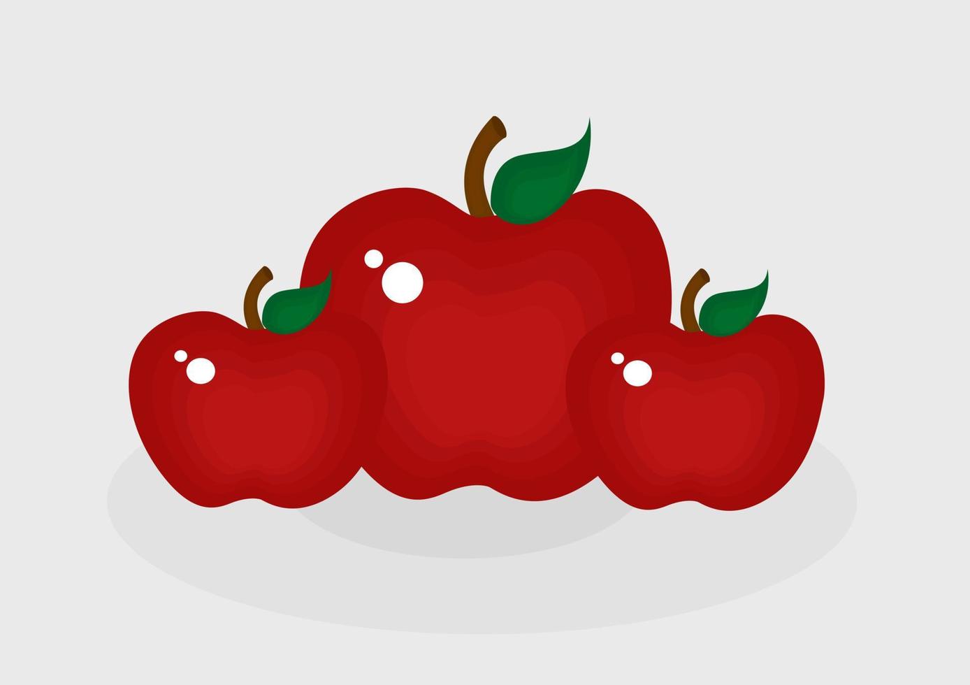 ilustración de una manzana en rojo brillante vector