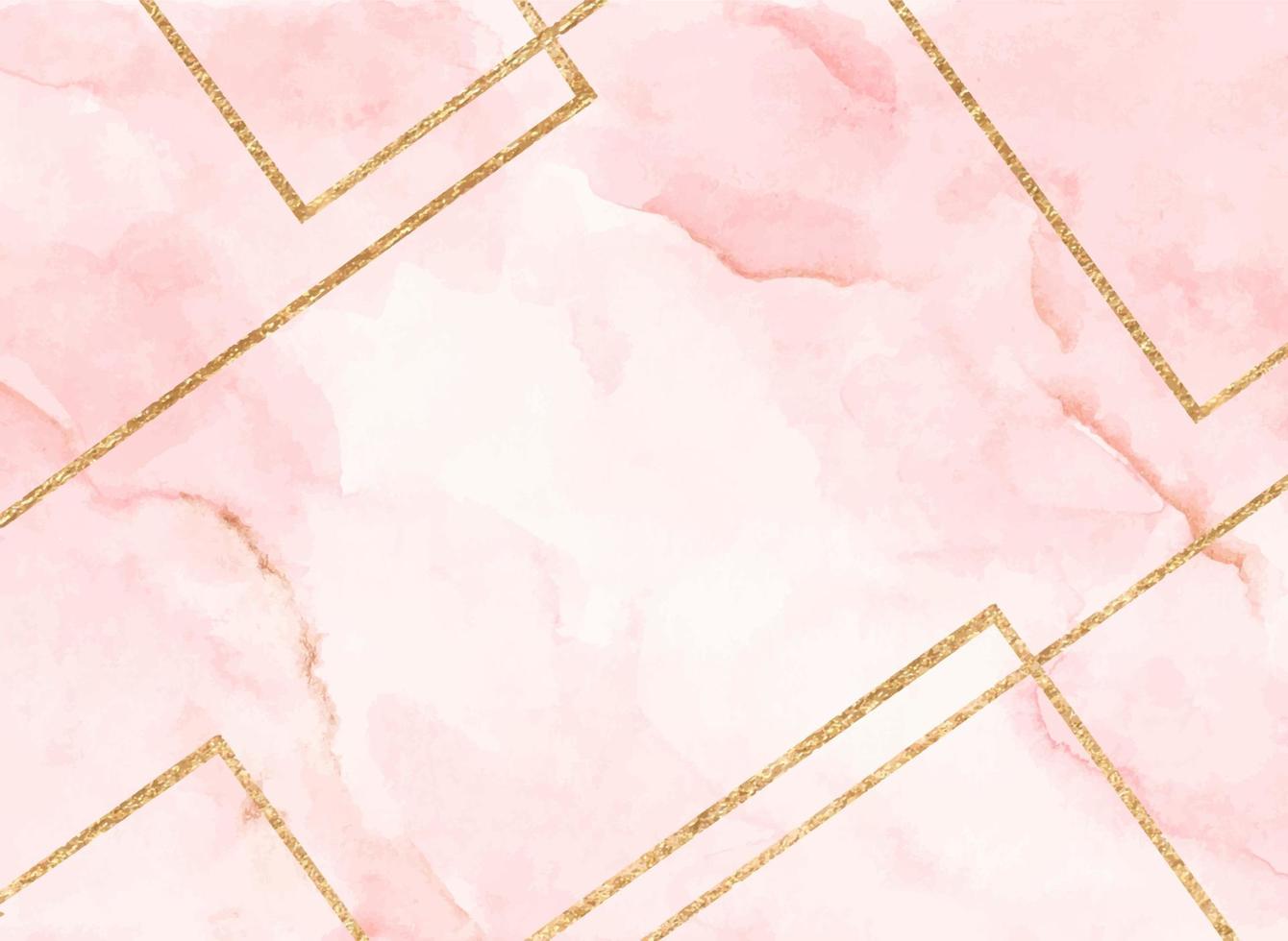 Watercolor background texture soft pink and gold. vector