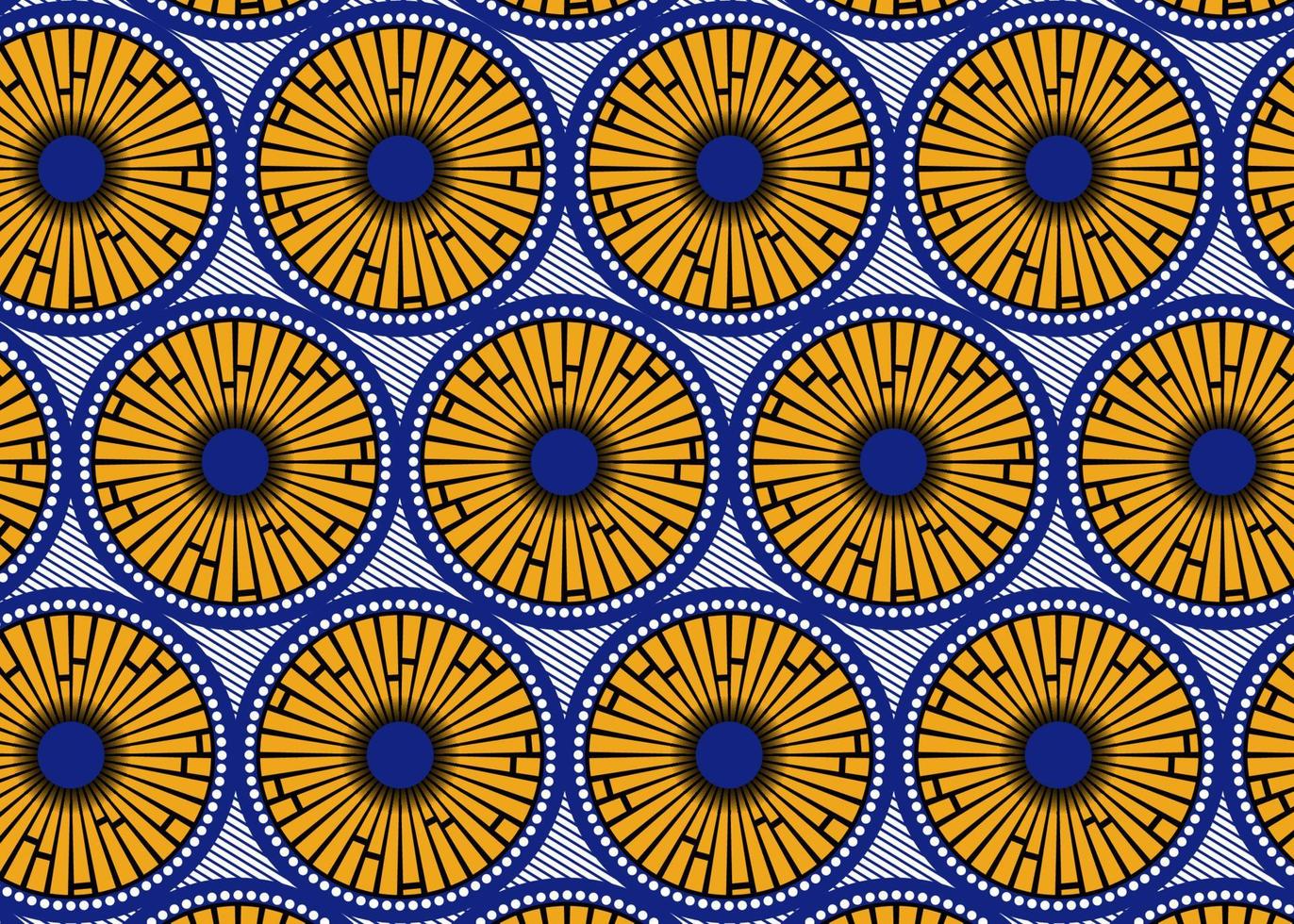 African Wax Print fabric, Ethnic handmade ornament for your design, Afro Ethnic flowers and tribal motifs geometric elements. Vector texture, Africa striped seamless textile Ankara fashion style