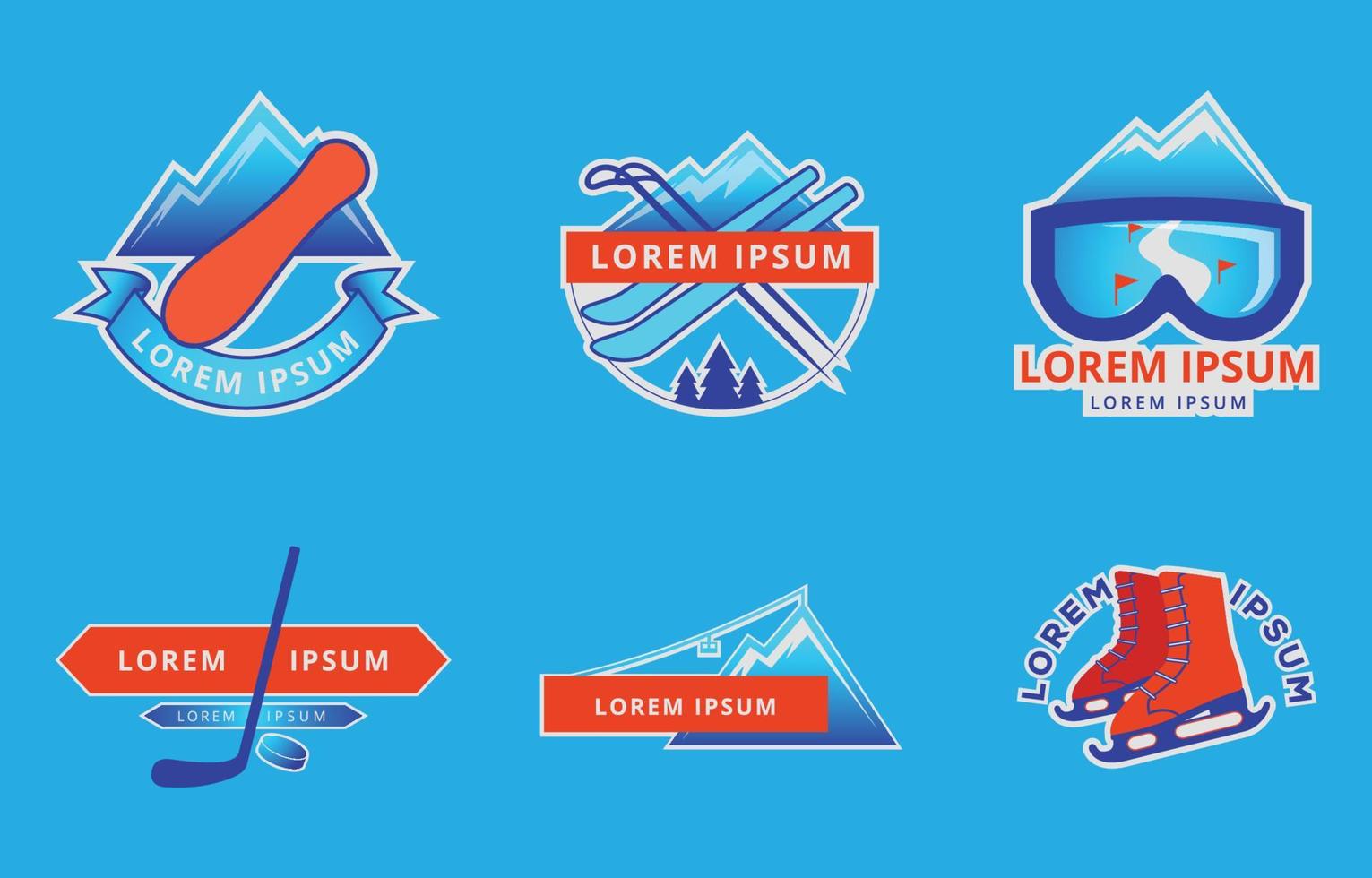 Set of Winter Sport Stickers vector
