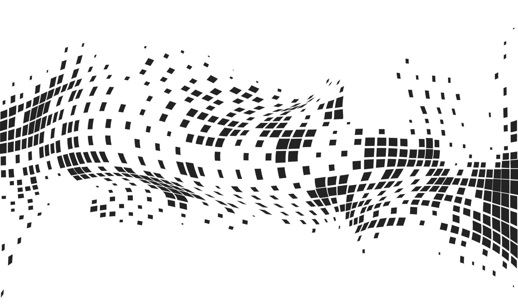 Dynamic pixel abstract background. Vector creative monochromatic backdrop. Graphic grungy pixelated waves. Black and white optical art.