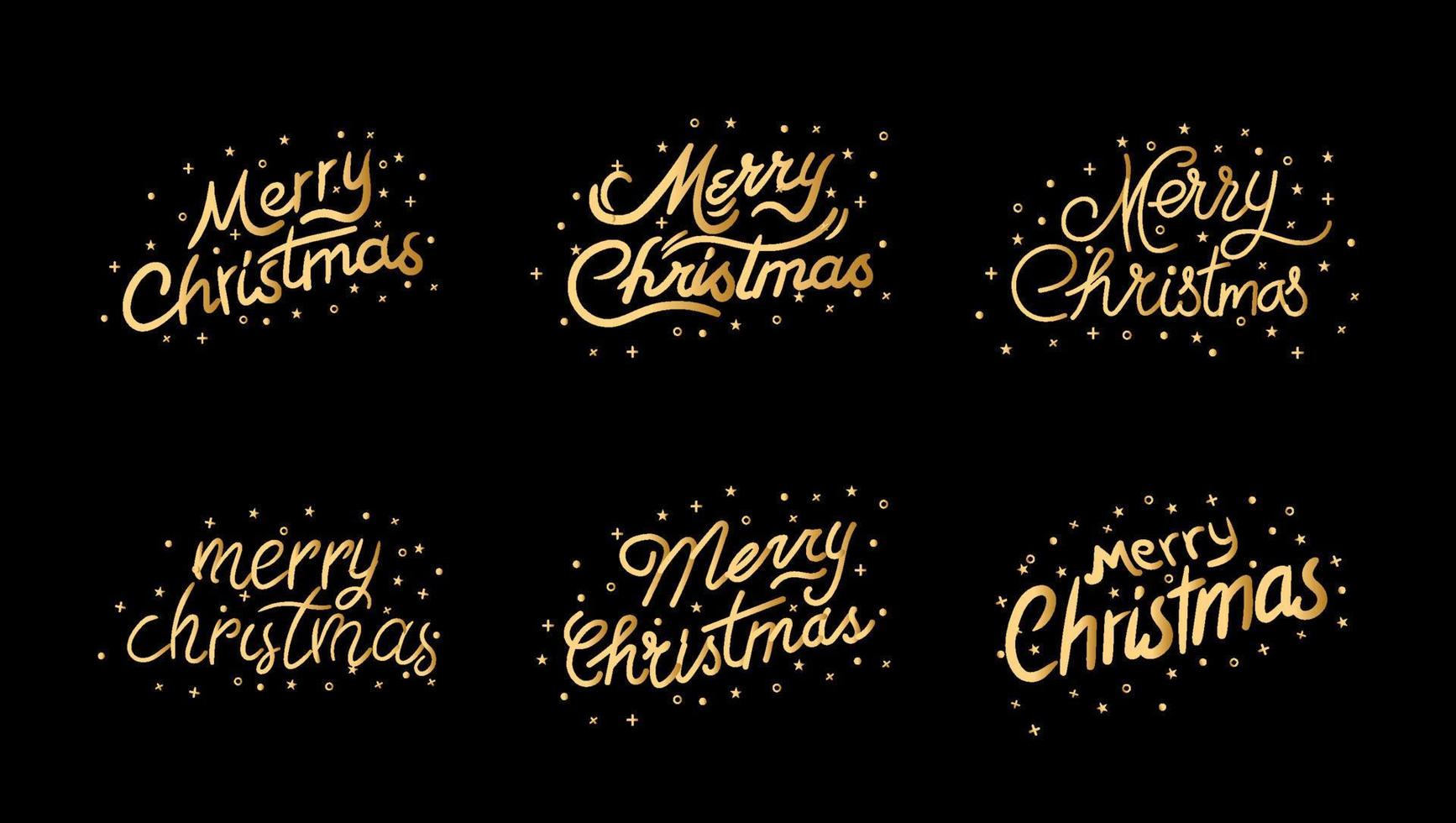 Merry Christmas Lettering Golden vector