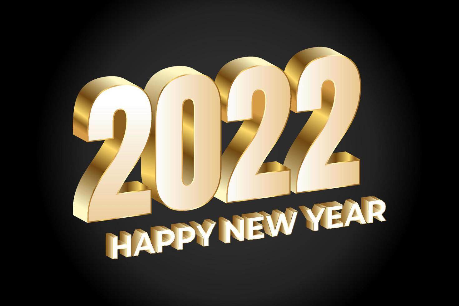 feliz año nuevo 2022 letras doradas vector