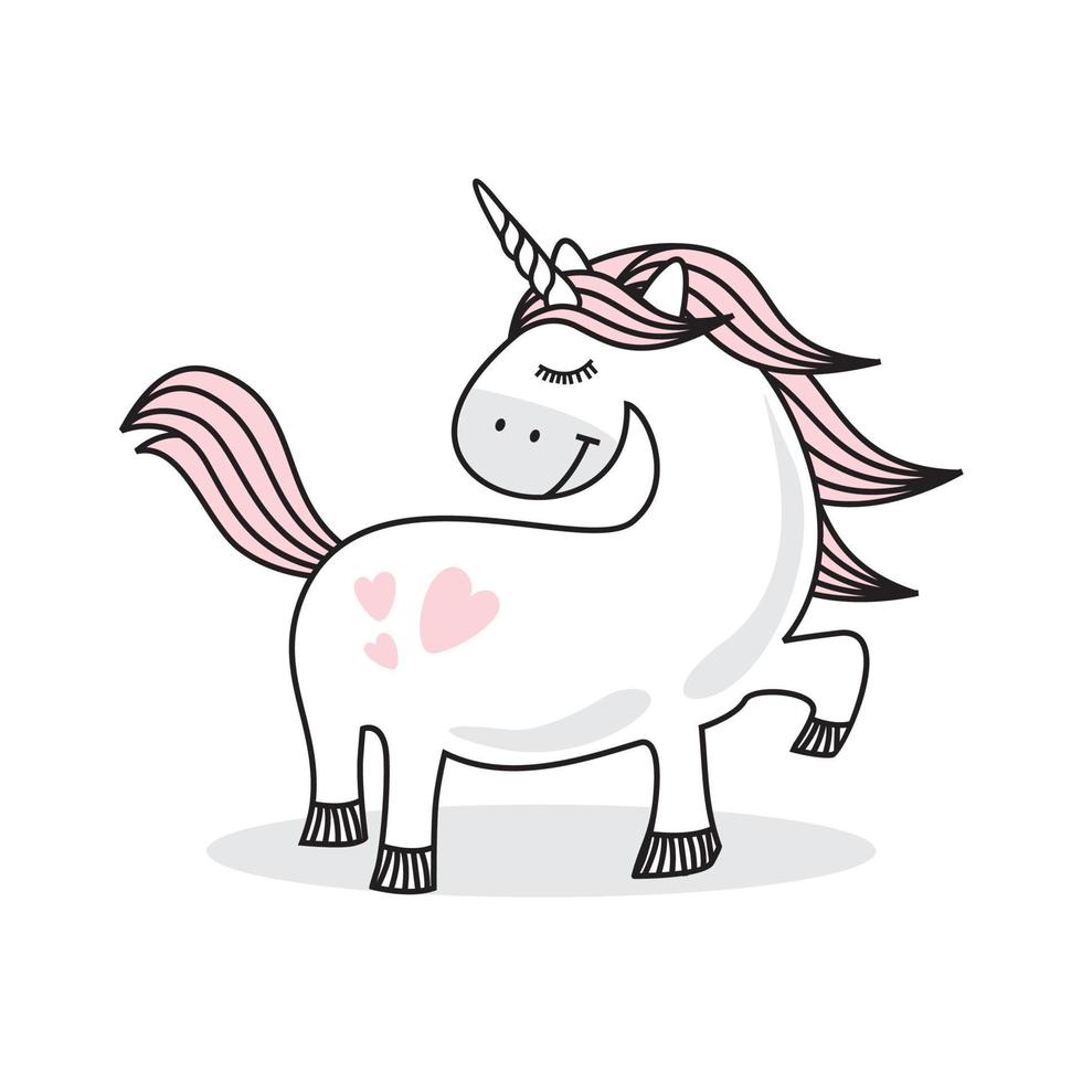 lindo, rosa, bebé, unicornio, garabato, bosquejo, -1.eps vector