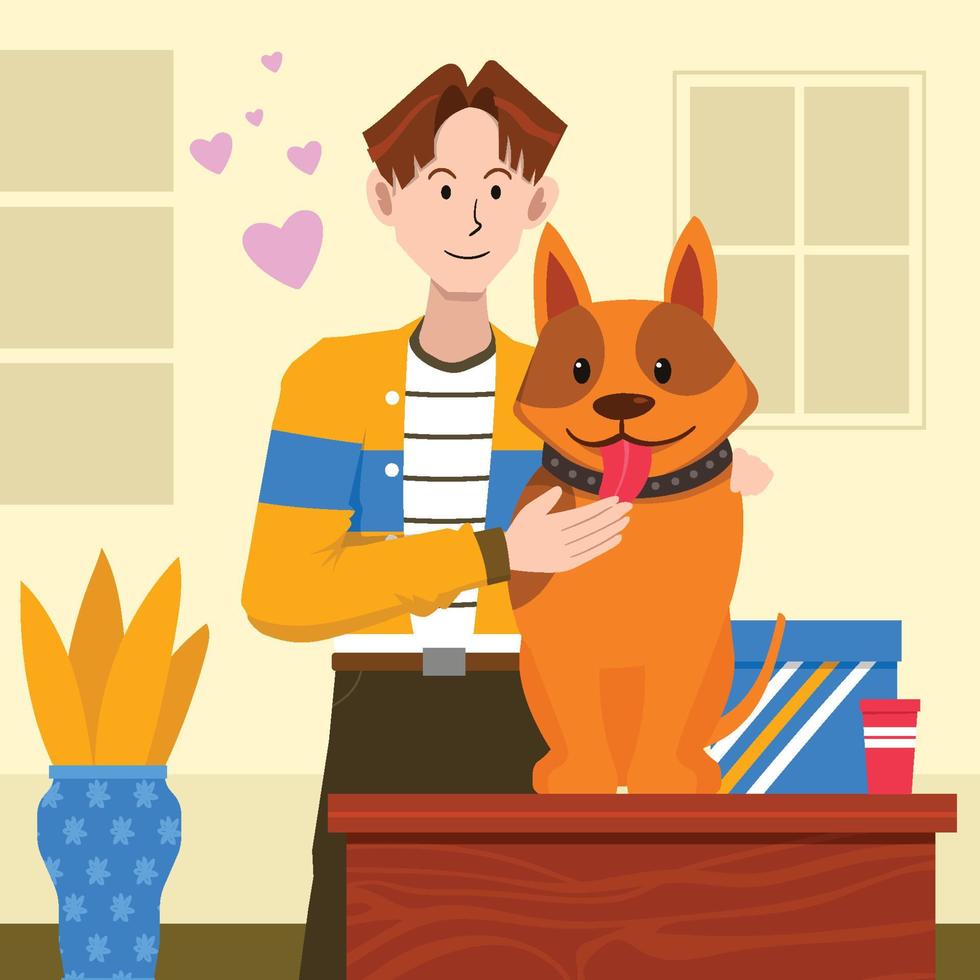 People and Pet Concept vector