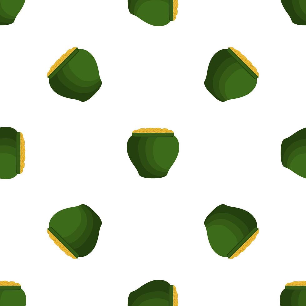 Illustration on theme Irish holiday St Patrick day, seamless pot of coins vector