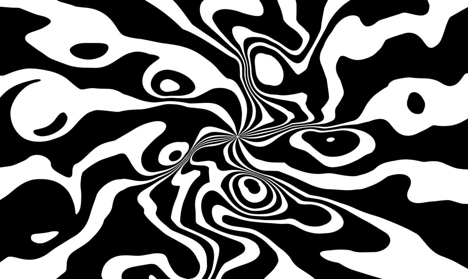 abstract black and white pattern like psychedelic vector