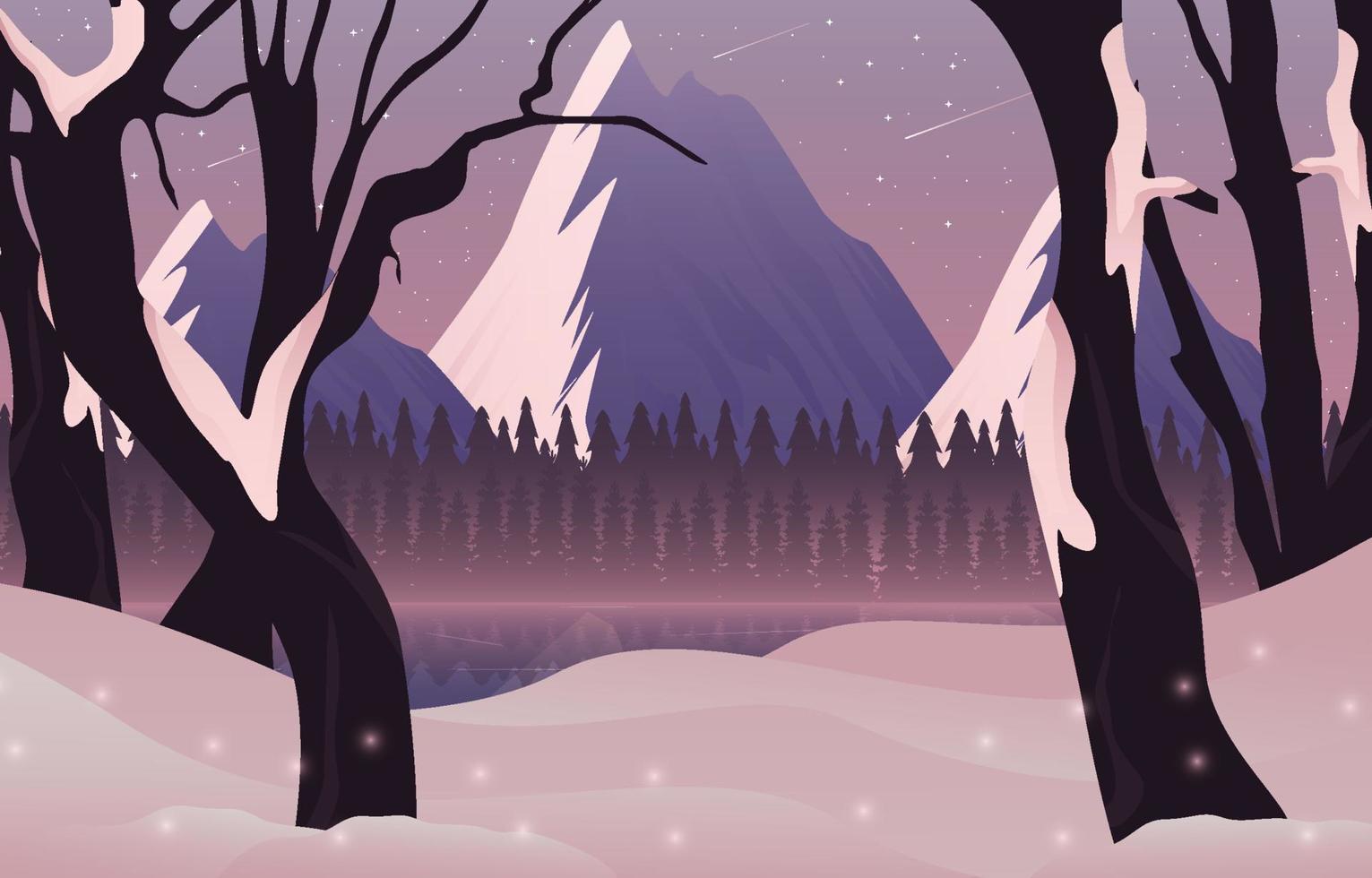 Scenery of Winter Landscape vector