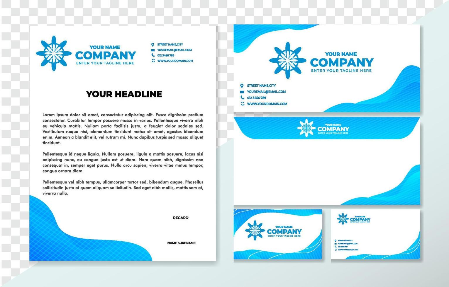 Company Branding Stationery Set Template vector