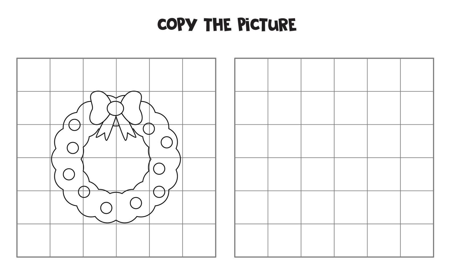 Copie la imagen de la corona de navidad. juego de lógica para niños. vector