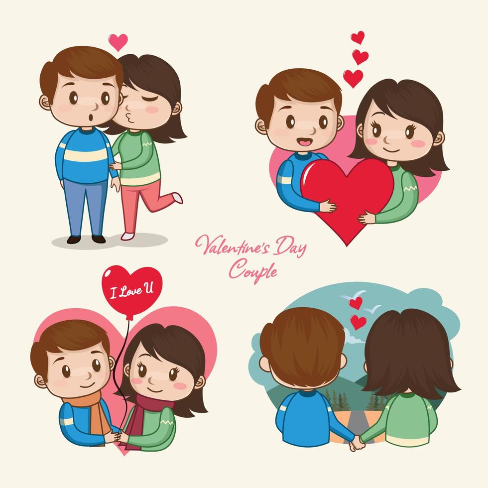 Valentine Day Couple Sticker vector