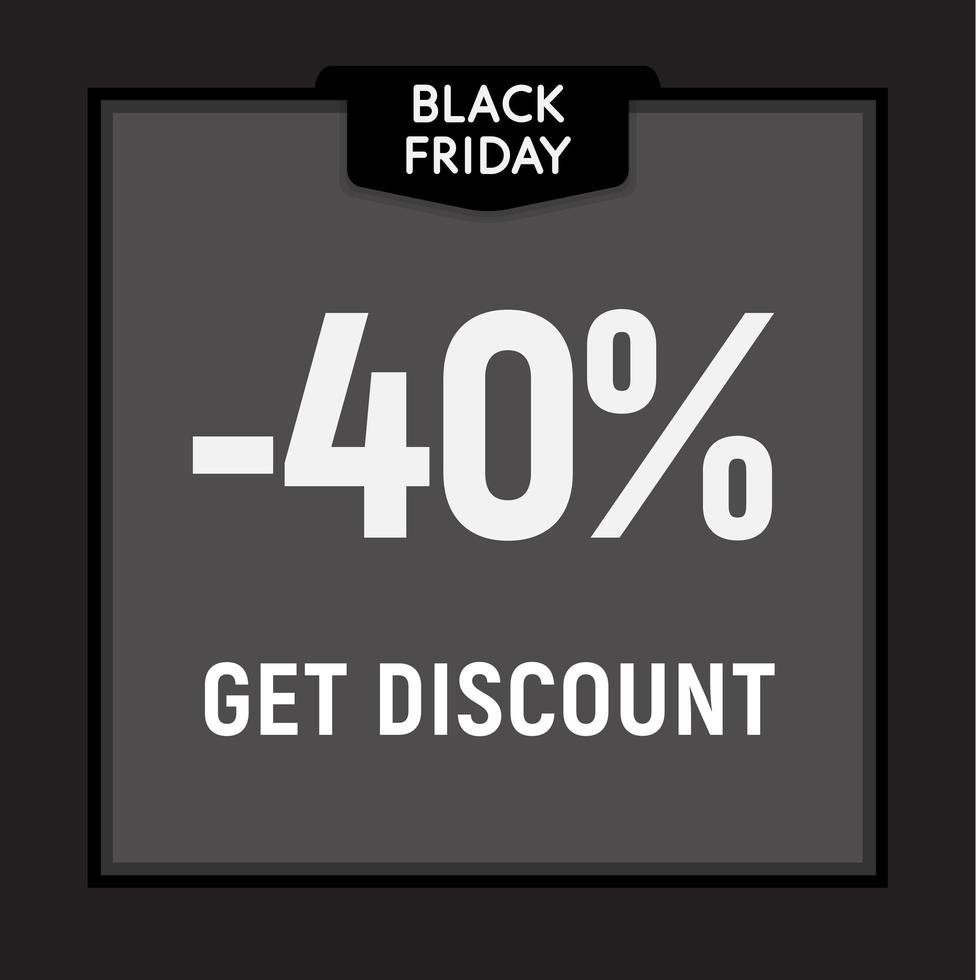 Black friday sale, limited offer, get discount web button. Vector poster.