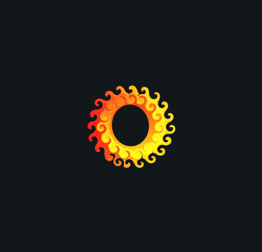 Sun with twisted rays vector icon, logo concept.