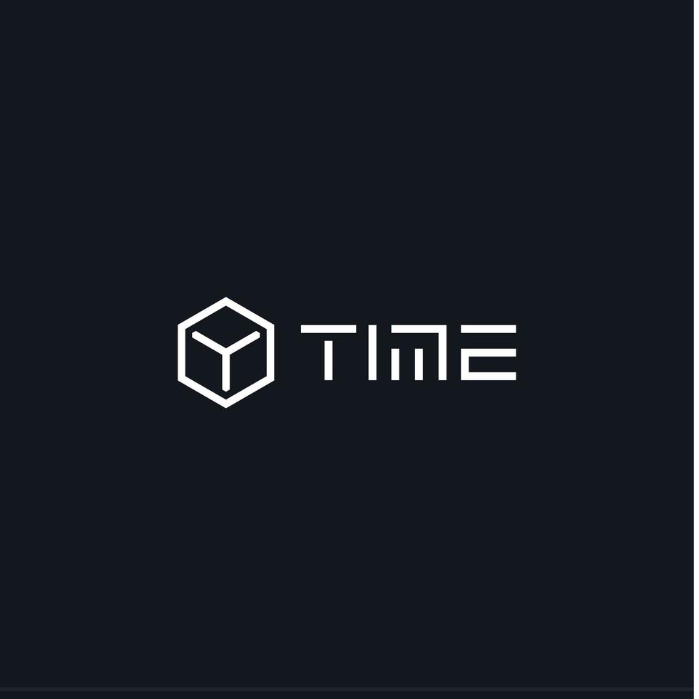 3d cube Time icon. Clock logo concept for sport timer, smart watch, fitness bracelet. Modern hexagon shape. Logotype concept design for business. Isolated vector illustration