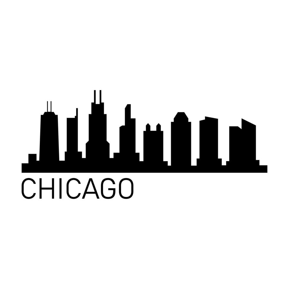 Chicago skyline on white vector