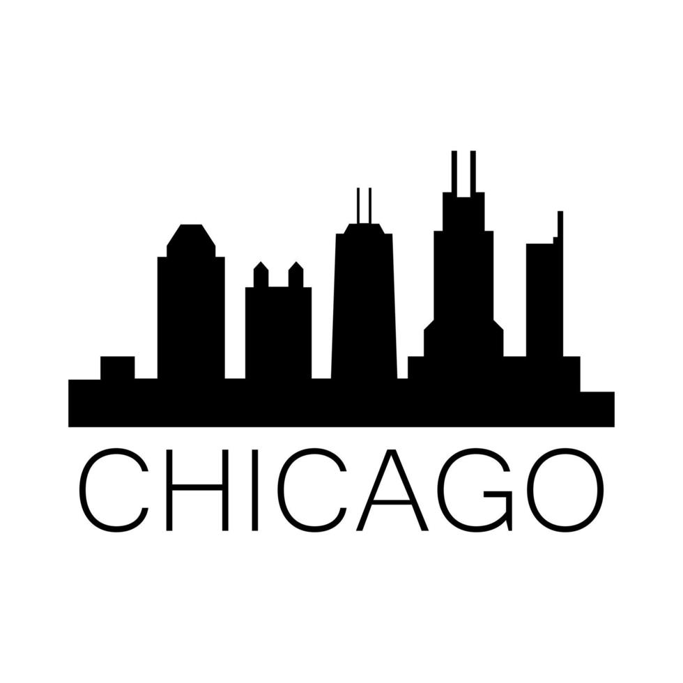 Chicago skyline on white vector