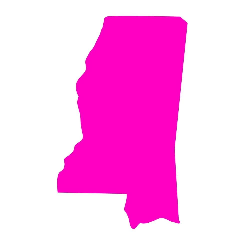Mississippi map on white background vector
