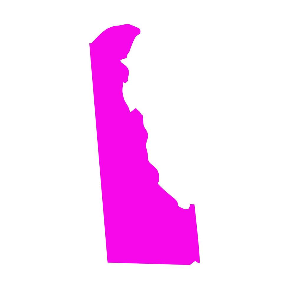 Mapa de Delaware sobre fondo blanco. vector