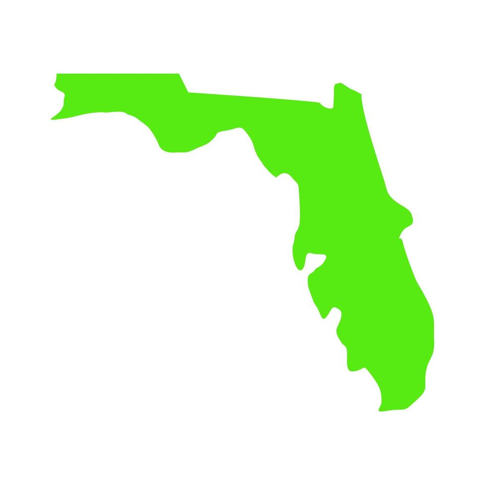 mapa de florida sobre fondo blanco vector