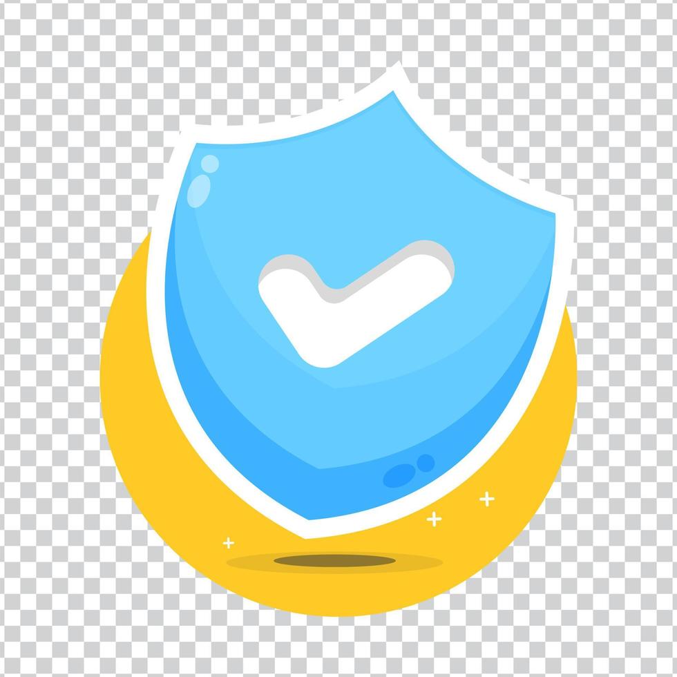 Shield icon with check mark symbol on blank background vector