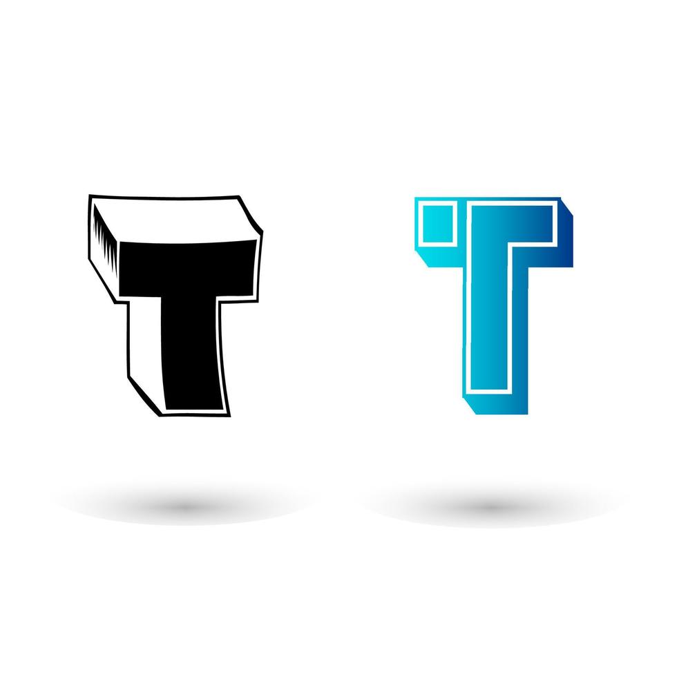 Abstract 3D Letter T Illustration vector