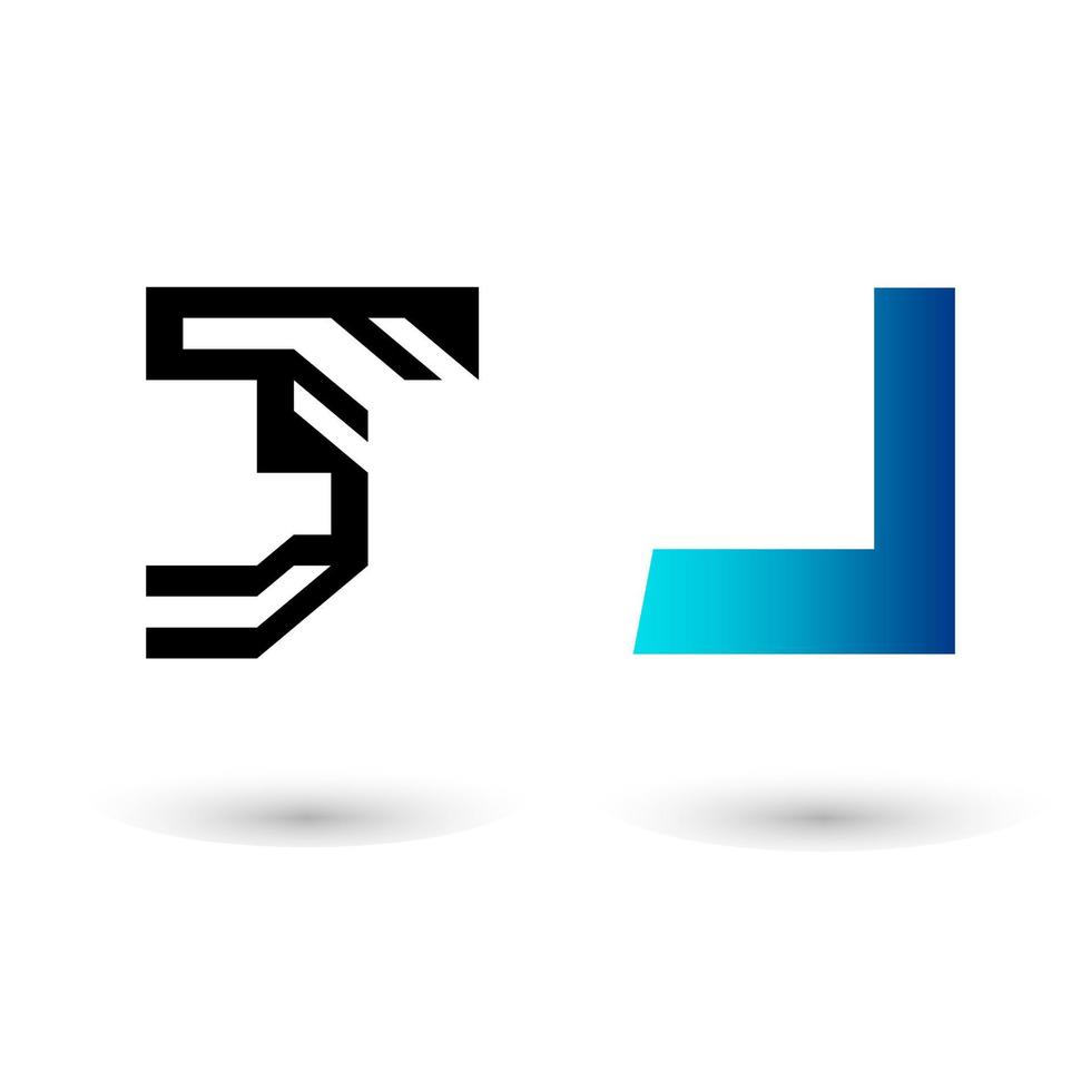 Creative Geometric Letter J Design vector
