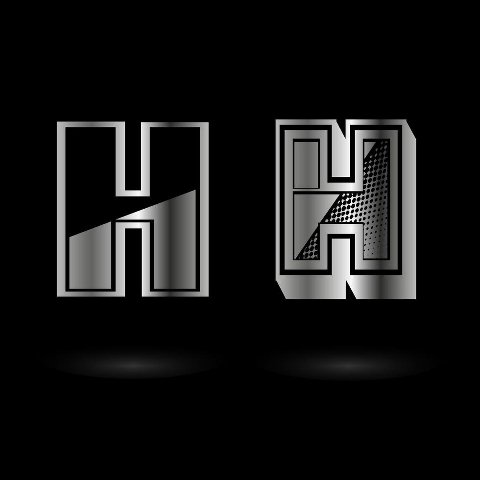 Abstract Metallic Letter H Illustration vector