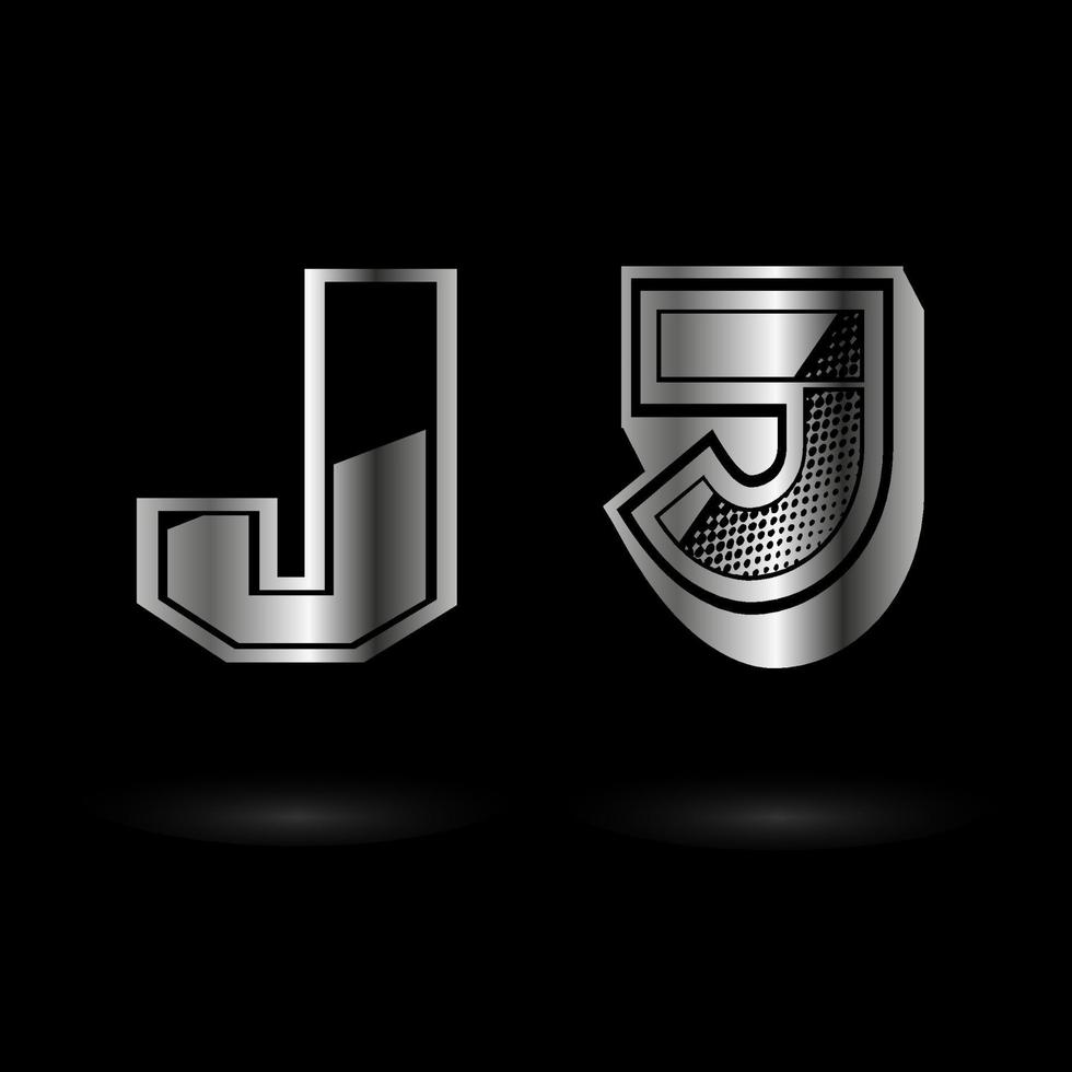 Abstract Metallic Letter J Illustration vector