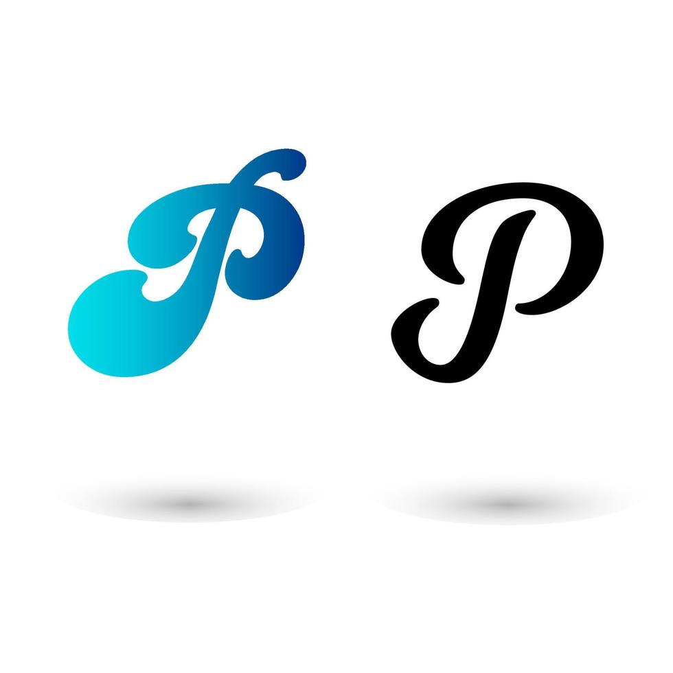 Stylish Letter P Typography vector