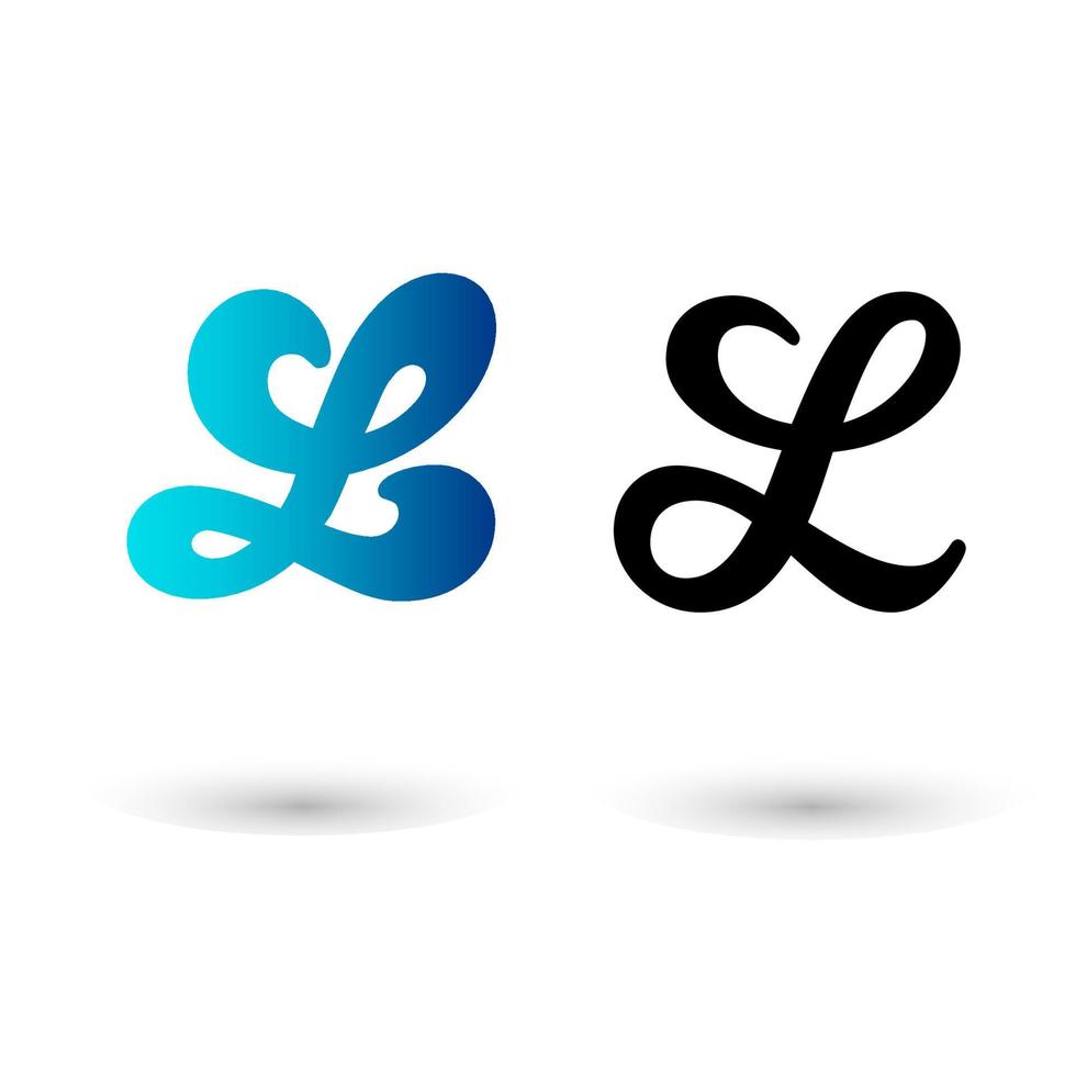 Stylish Letter L Typography vector