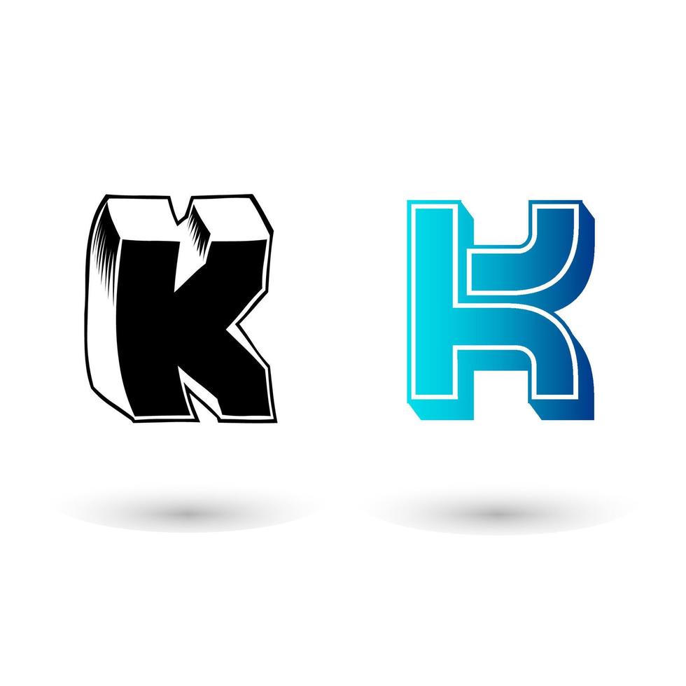 Abstract 3D Letter K Illustration vector