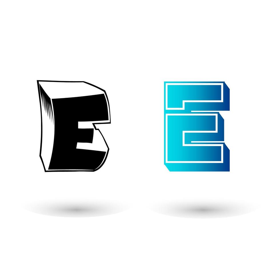 Abstract 3D Letter E Illustration vector
