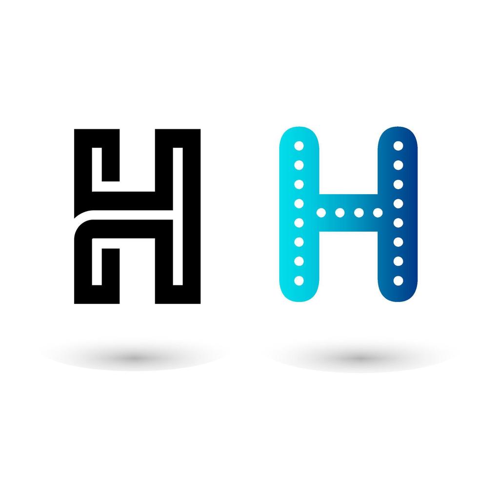 ilustración decorativa del alfabeto letra h vector