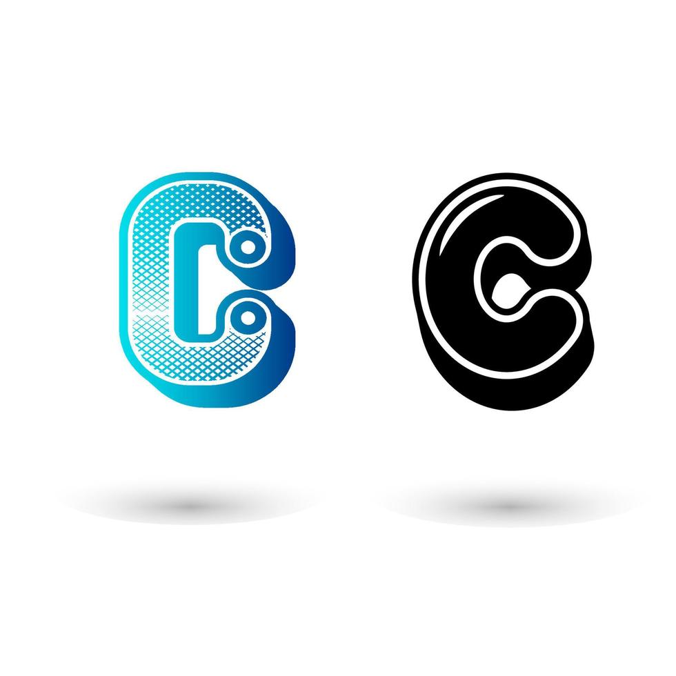 Modern Letter C Icon Illustration vector
